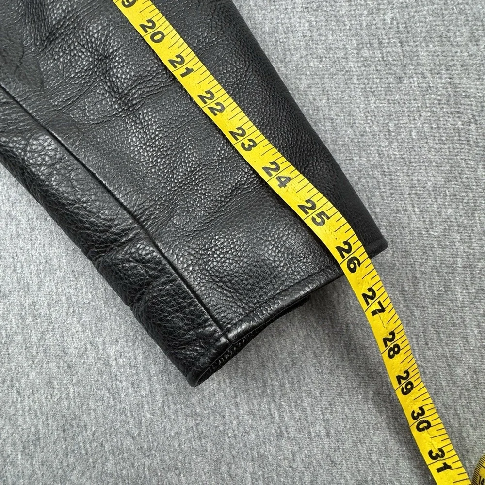 Wilsons Leather Lined Motorcycle Biker Jacket Black Men's Sz M Asymmetrical Zip